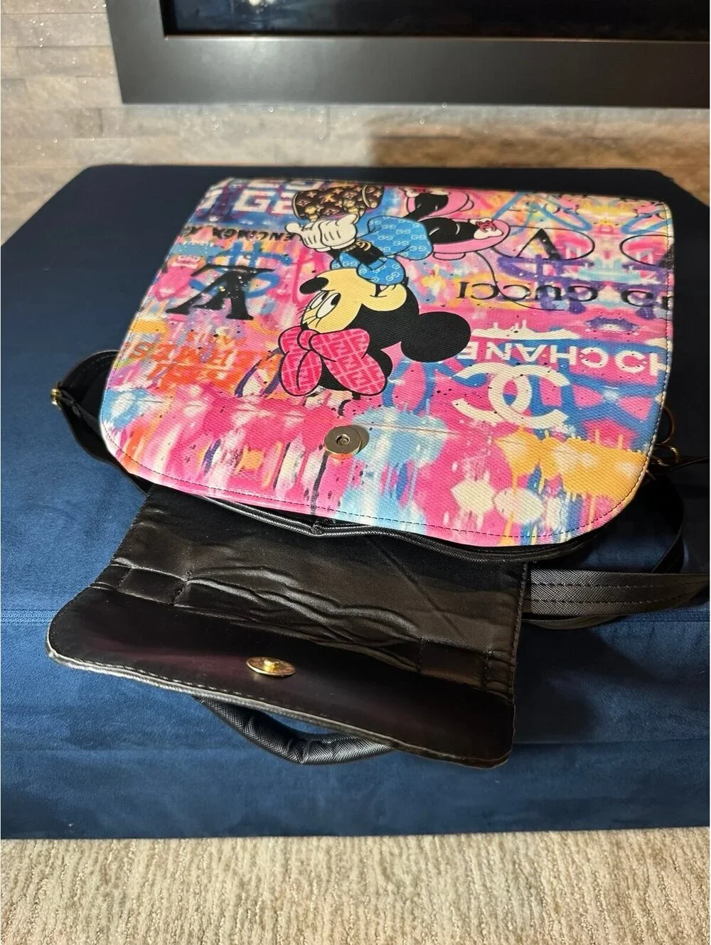 Minnie Mouse Graffiti Print Designer like Backpack/Bag